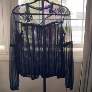 Black lacy high neck top